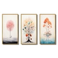 thumbnail image 2 of Designart "Impression of Solitude Minimal Watercolor Single Tree I" Landscape Trees Framed Wall Art Set Of 3 - Pink Trees Frame Canvas Set For Living Room Decor, 2 of 6