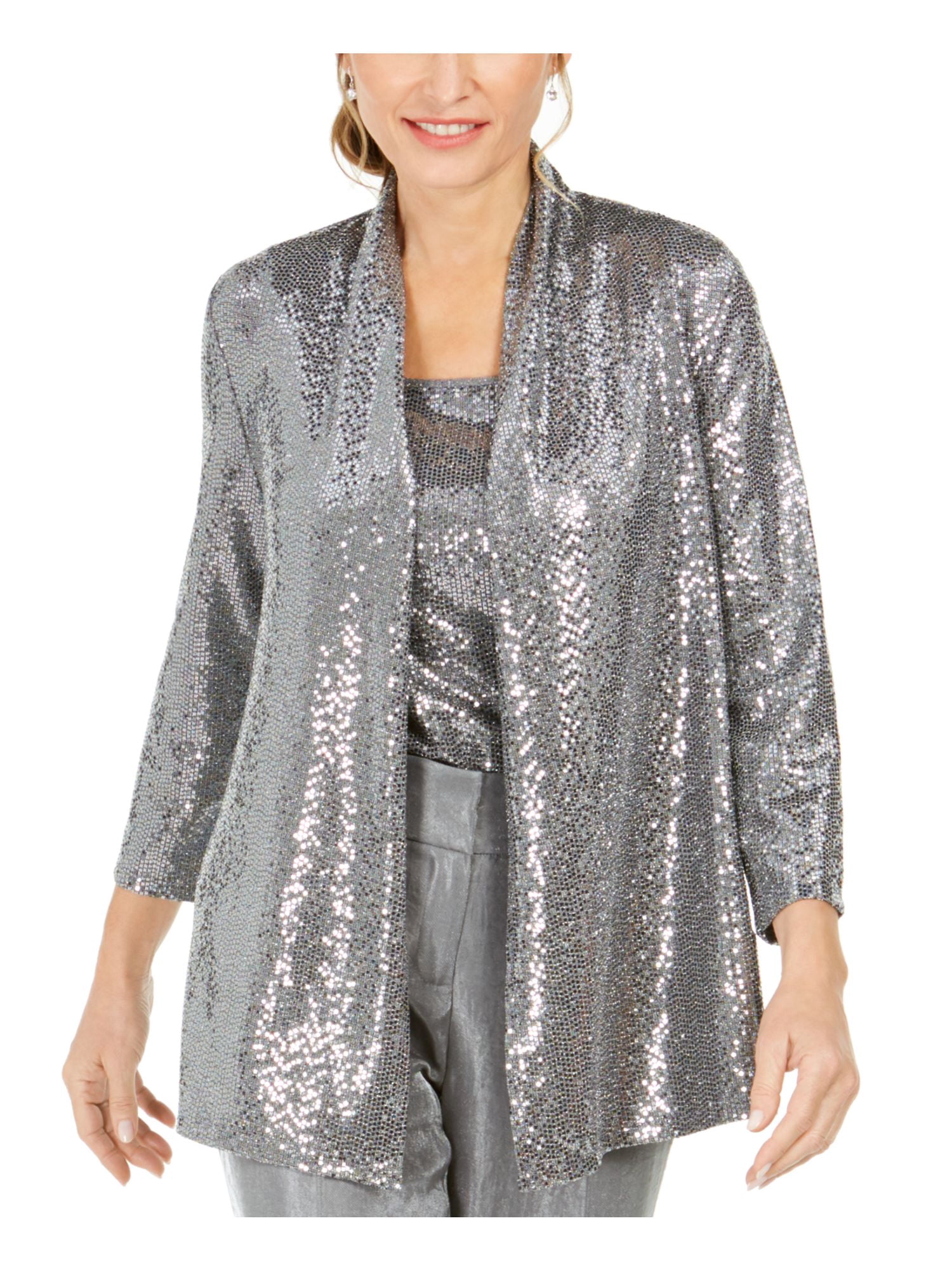 Kasper Womens Metallic Sequined 