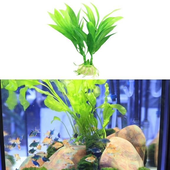 Walbest Plastic Fish Tank Plants, Artificial Aquarium Plants for Fish Tank Decor, 4.72 Inches