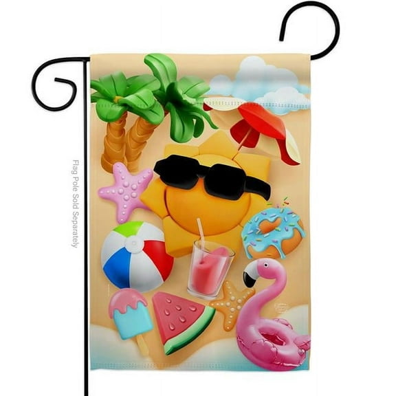 Ornament Collection G192611-BO Chilling Sun Summertime Fun & 13 x 18.5 in. Double-Sided Decorative Vertical Garden Flags for House Decoration Banner Yard Gift