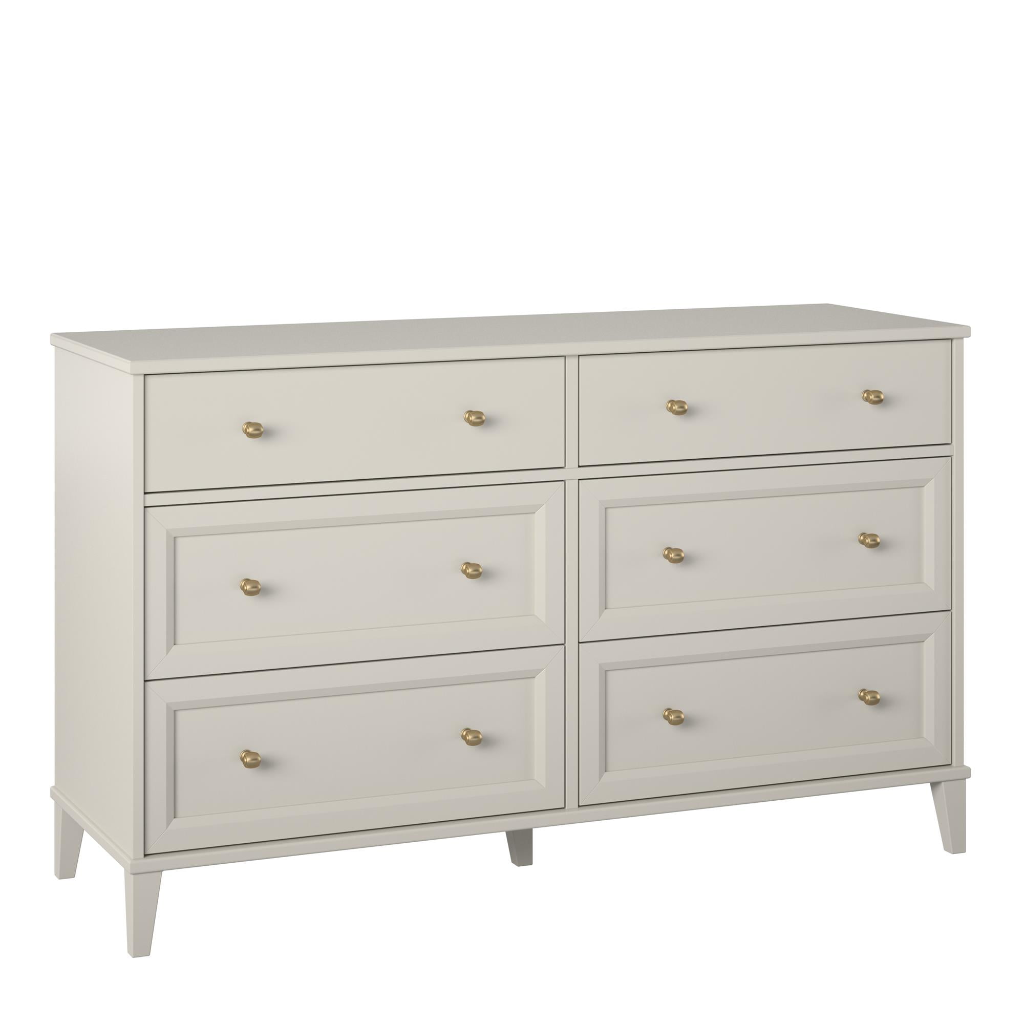 Ameriwood Home Monticello Wide 6-Drawer Dresser, Taupe