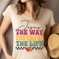 thumbnail image 4 of Jesus The Way The Truth The Life Christian T-Shirt Faith Graphic Tee, CarolinaBlue, Size L, 4 of 6