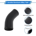 thumbnail image 5 of 3" OD 45 Degree Bend 6064 Aluminum Alloy Tube Intercooler Pipe Surface Blasting Air Intake Connection Hose W/ Double Bead Roll 3.9" Length Black, 5 of 6
