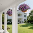 thumbnail image 4 of Artificial Flowers Hanging Baskets, Multicolor 12 Bundles Faux Flower Outdoor Hanging Basket Spring Summer Decoration, Fake Flowers Plants for Porch Patio Balcony Home Yard Decor(Two purples), 4 of 5