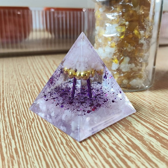 HOARBOEG Natural Crystal Quartz Chip Decorative Resin Stand - Office Desk Tabletop Ornament Stylish Gift Idea with Crystal Tower Design Gifts for Family Clearance G