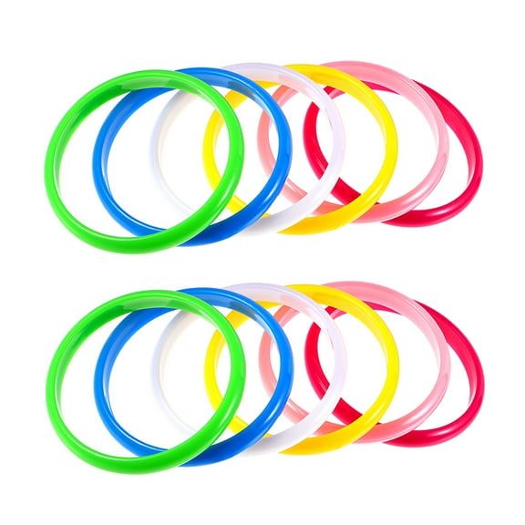 QIFULL 24Pcs Gymnastics Rings Plastic Bangle Bracelets For Women 3.03X3.03X0.39In