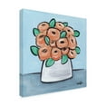 thumbnail image 2 of Hippie Hound Studios 'Flowers In Pot Peach On Blue' Canvas Art, 2 of 3