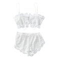 thumbnail image 1 of Gibobby Pijamas mujer calientitas Pijama de encaje floral transparente sexy Conjunto de lencería de cintura alta Sujetador y panty de 2 piezas(Blanco,M), 1 of 5