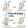 thumbnail image 3 of Coffee Pot Stovetop Coffee Maker Percolator Campfire Coffee Pot Stainless Steel Coffee Pot Camping Outdoors Home 12 Cup,1 * coffee pot,Silver, 3 of 6