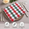 thumbnail image 4 of Urban Villa Set of 12 Checkered Dinner Napkins Buffalo Checks Cloth Napkins Red/Green/White Color Checks 100% Cotton Dinner Napkins Size 20x20 Inches Cloth Napkins Hotel Quality Dinner Napkins, 4 of 9