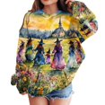 thumbnail image 3 of Abcomgle Halloween Hoodies for Girls 7-8 Spooky Witches Gathering Print Sweatshirts with Hooded Preppy Long Sleeve Pullover Sweatshirts with Pocket Fall Holiday Shirt for Teen Girls, 3 of 5