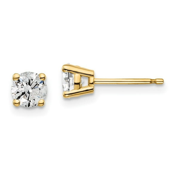 14k Gold 3/4 Carat Total Weight Round SI1 SI2 G H I Lab Grown Diamond 4 Prong Stud Post Earrings Jewelry for Women