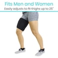 thumbnail image 2 of Neoprene Thigh Brace Support Hamstring Compression Sleeve Adjustable Upper Leg Wraps for Women and Men, 2 of 9