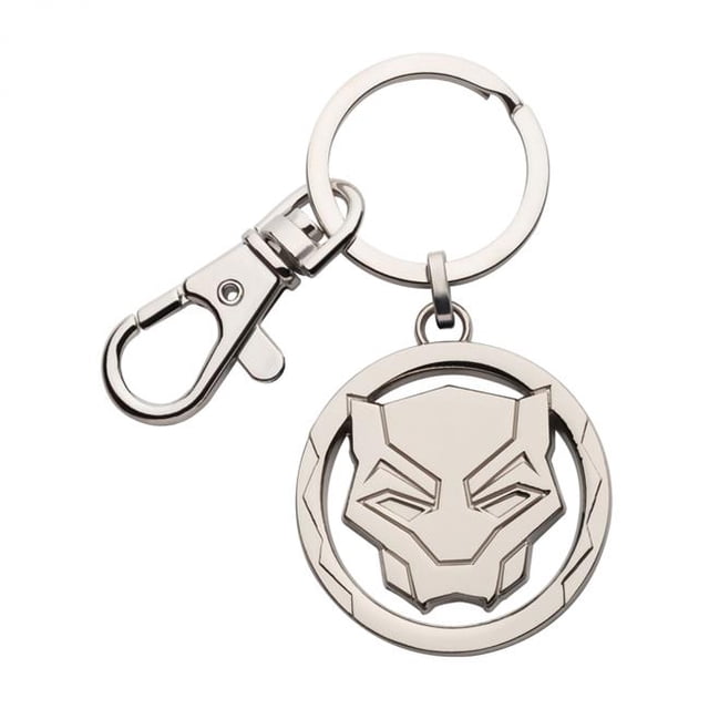 Black Panther 856595 Black Panther Silver Mask Logo Keychain