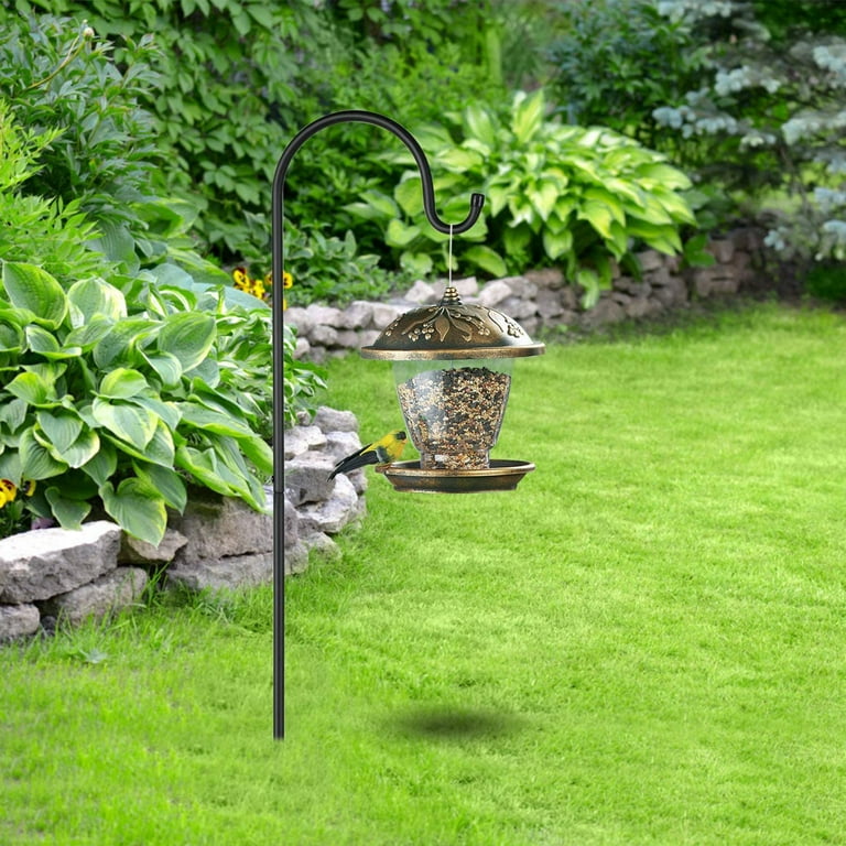 Tarmeek Outdoor Shepherds Hook Black, 1 Packs, 48 inches Tall, Garden  Hanging Stake for Bird Feeder, Solar Light, Plant Hanger, Wedding Decor,  Metal ...