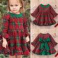 thumbnail image 2 of UACY Baby Christmas Kids Girls Boys Clothes Outfits Toddler Girls Christmas Fashion Long Sleeve Plaid Prints Princess Dress Xmas Party Ruffles Dresses(Red,18-24 Months), 2 of 9
