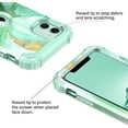 thumbnail image 3 of Meshine for iPhone 11 Case,Three Layer Heavy Duty Shockproof Protection Hard Plastic Bumper +Soft Silicone Rubber Protective Case for Apple iPhone 11 6.1 inch,Green/Gold, 3 of 7