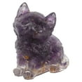 thumbnail image 6 of WEUVEB Crystal Lying Cat Resin Figurine Purple 1Set 2.0x1.7x1.4in, 6 of 8