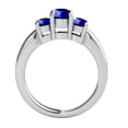 thumbnail image 3 of Mauli Jewels Rings for Women 1.80 Carat Three Stone Round Shaped Tanzanite Ring 4-prong 10K White Gold, 3 of 7