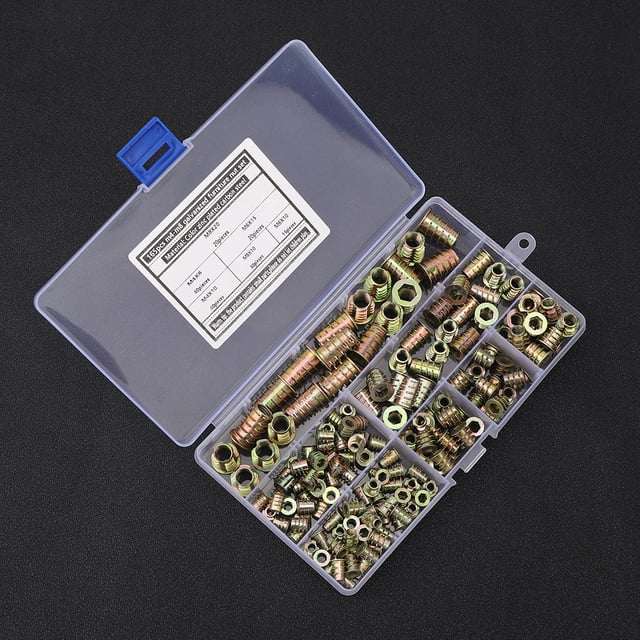Tuerca de inserción de rosca hexagonal Jadeshay juego de 165 piezas galvanizadas