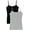 2 Pk- Heather Grey / Black, variant on Juniors Camisole Built-in Shelf Bra Adjustable Spaghetti Straps Tank Top (2 Pk- Royal Blue / White, Large)
