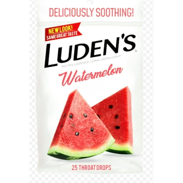 Luden's Watermelon Cough Throat Drops Pectin Lozenge/Oral Demulcent 25