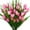 Light Pink, variant on Morttic 8 Bundles Outdoor Artificial Tulips Fake Flowers UV Resistant Faux Plastic Greenery Shrubs Plants for Home Outside Garden Porch Window Farmhouse Decor