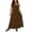 2_Brown, variant on Loopsun Womens Summer Dresses, Casual V-Neck Short Sleeve Solid Plus Size Midi Dress with Pockets Wine