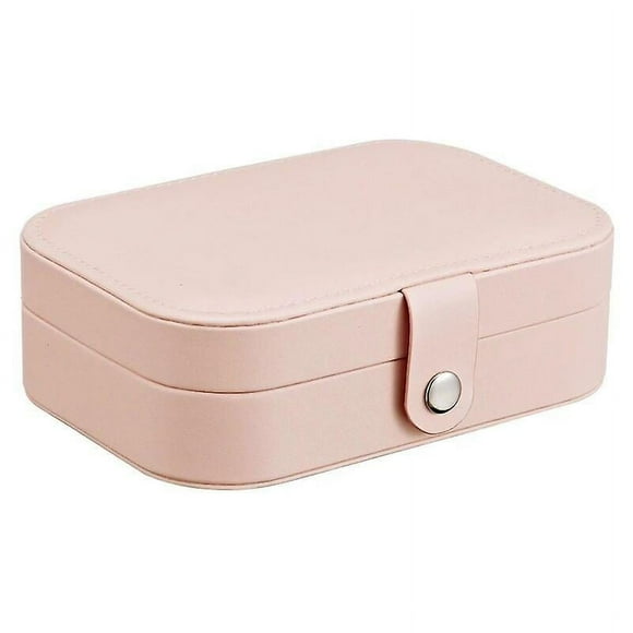 Portagioie portatile, collana, anello, orecchini, scatola di immagazzinaggio, doppio strato, Portagioie per la casa, rosa arancio