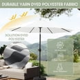 thumbnail image 6 of WestinTrends Paolo 9 Ft Outdoor Umbrella, Patio Shade Market Table Umbrella with Push Button Tilt and Easy Open Crank, White, 6 of 15
