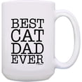 thumbnail image 1 of czcpp-Funny Cat Mug Best Cat Dad Ever Cat 15-oz Coffee Mug Tea Cup 15oz White, 1 of 4