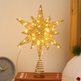 thumbnail image 6 of Roylvan Christmas Tree Topper with Remote Control, 60 LED Hexagonal Star Decorative Light, 8 Light Modes & 4 Brightness, Gold, 6 of 10