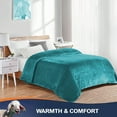 thumbnail image 6 of Walensee Ultra Soft Microplush Fleece King Blanket, 108" x 90", Teal, Machine Washable, 6 of 8