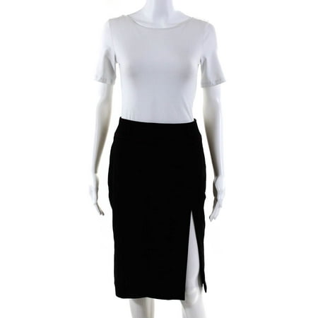 

Pre-owned|Escada Women s Wool Blend Front Slit Pencil Skirt Black Size DE. 34