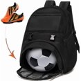 thumbnail image 1 of Youth Soccer Bags - Sports Backpacks For Soccer, Basketball, Football With Ball Holder For Boys Girls - Black, 1 of 3