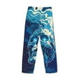 thumbnail image 3 of Vsdgher Abstract Blue Skull Print Mens Pajama Pants Sleep & Lounge Pants, PJ Bottoms With elastic waistb and Pockets, 3 of 5