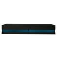 thumbnail image 4 of Modern High Gloss Storge Shelf Entertainment Center Console Table for Living Room, Floatable Entertainment Center for TVs up to 80 Inch, Black, 4 of 8
