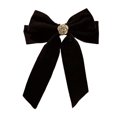 thumbnail image 3 of enjoywould Ribbon Tassel Non-Slip Spring Clip Big Velvet Bow Decor Girl Hair Clip Hair Accessories, 3 of 6