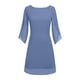 thumbnail image 4 of Vestido de gasa de manga 3/4 para mujer - Largo hasta la rodilla, cuello en V - Informal/Fiesta/Playa - Cremallera oculta - Tallas S-XXXL, 4 of 4