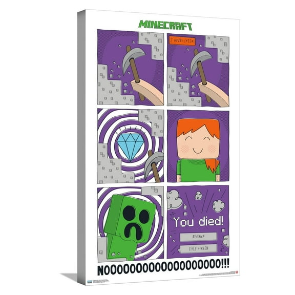 Minecraft - Simple Comic Alex Creeper Canvas Wall Poster, 14.725" x 22.375"