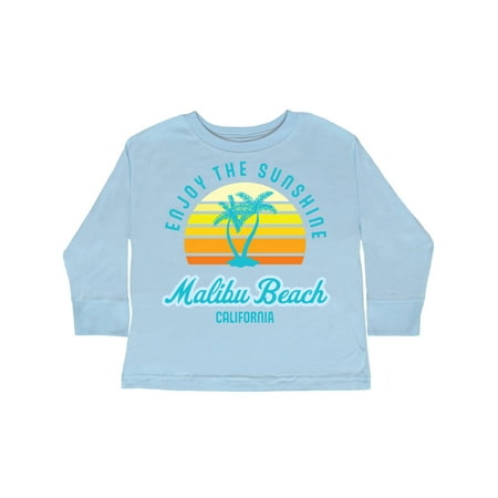 

Inktastic Summer Enjoy the Sunshine Malibu Beach California in Blue Gift Toddler Boy or Toddler Girl Long Sleeve T-Shirt