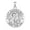 White, variant on Saint Gianna Beretta Molla Round Religious Medal - 1 Inch X 1 Inch - Sterling Silver