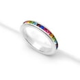 thumbnail image 3 of Sterling Silver Jewelco London Multi Colour CZ Rainbow Full Eternity Ring 3.5mm, 3 of 7