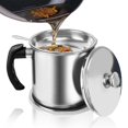 thumbnail image 1 of Jtshy recipiente para grasa de tocino de 1,3 L de acero inoxidable, 1 of 7