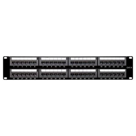 UPC: 0873791005567 | 4XEM 4XRMC6PP48 4XEM 48 Port CAT6 Rackmount Patch Panel – Black – 48 x RJ-45 Port(s)