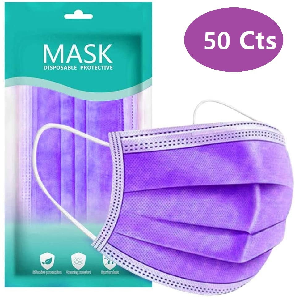 Necano elastic Purple disposable face mask 50cts