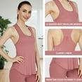 thumbnail image 3 of Atercel Women's Workout Tank Tops 2-Pack | Crossback & High-Waisted Gym Tops, Pink & Burgundy Moisture-Wicking Activewear, 3 of 7