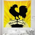 thumbnail image 1 of Rooster Tapestry, Silhouette Countryside Rooftop Sunrays Weathervane Farm Themed Print, Fabric Wall Hanging Decor for Bedroom Living Room Dorm, 5 Sizes, Charcoal Grey and Orange, by Ambesonne, 1 of 1