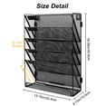 thumbnail image 3 of EasyPAG Mesh 5-Tier Hanging Wall Mount File Organizer Desk File Holder Vertical Mail Paper Folder Rack with Bottom Tray for Office Home, Black, 3 of 7