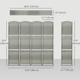 thumbnail image 3 of HOMCOM Folding Privacy Screen with Shelves, 4 Panel Room Divider, Grey, 3 of 10